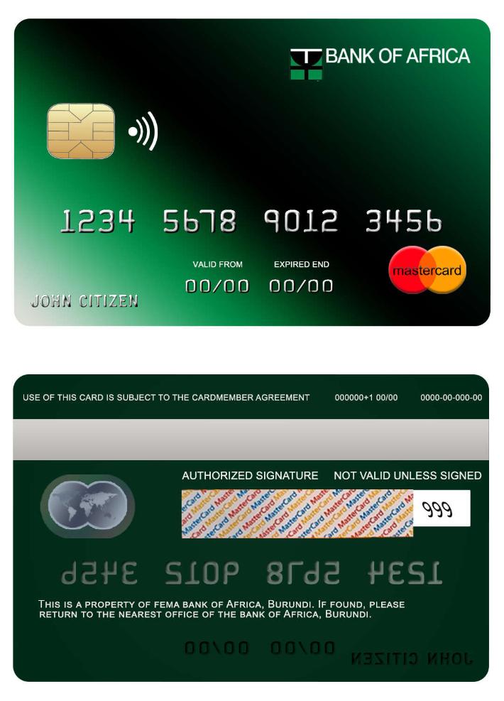 Burundi Africa  bank mastercard